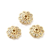 Rack Plating Brass Micro Pave Clear Cubic Zirconia Bead Caps KK-D100-03KCG-1