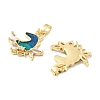 Brass Enamel Micro Pave Cubic Zirconia Pendants KK-M325-04G-3