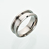 Non-Tarnish 201 Stainless Steel Grooved Finger Ring Settings MAK-I017-01B-S-1