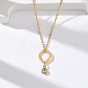304 Stainless Steel Crystal Rhinestone Geometric Pendant Cable Chain Necklaces NJEW-Z073-01G-01-1