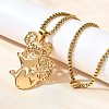 201 Stainless Steel Laser Cut Mother and Baby Koala Pendant Box Chain Necklaces for Women Men NJEW-E156-01G-1