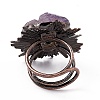 Irregular Natural Lavender Amethyst Cuff Rings RJEW-D077-09AB-3