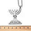 201 Stainless Steel Menorah Pendant Necklaces for Hanukkah LS-NJEW-H065-21P-3