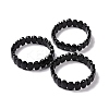 Natural Obsidian Oval Beaded Stretch Bracelet G-E010-01U-2