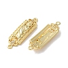 Rack Plating Brass Clear Cubic Zirconia Saint Connector Charms KK-C084-36C-G-2