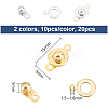 20Pcs 2 Colors 201 Stainless Steel Snap Clasps STAS-UN0052-99-3