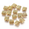 Tibetan Style Alloy Square Carved Stripes Beads LS-TIBEB-5602-AG-LF-1
