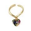 Brass Micro Pave Cubic Zirconia Open Cuff Rings for Women RJEW-U057-22B-G-4