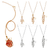 6Pcs 2 Colors Brass Chain Macrame Pouch Necklaces Making NJEW-WR00004-1