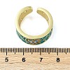 Brass Micro Pave Cubic Zirconia Enamel Cuff Rings for Women RJEW-L113-019G-01-5
