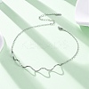 304 Stainless Steel Wave Shape Link Chain Necklaces for Women NJEW-S439-08P-1