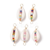 Natural Shell Connector Charms PALLOY-JF02694-1