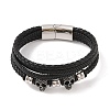 Braided Microfiber Leather Multi-strand Bracelets BJEW-B096-08F-1