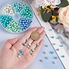 300Pcs 6 Colors Baking Paint Pearlized Glass Pearl Round Beads HY-AR0001-07-3