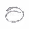 304 Stainless Steel Snake Wrap Open Cuff Ring for Women RJEW-T023-77P-2