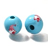Valentine's Day Element Printed Wood Beads WOOD-R002-01-27-2
