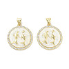 Brass Micro Pave Clear Cubic Zirconia Pendants KK-L213-010G-03-1