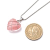 5Pcs 5 Style Natural & Synthetic Mixed Gemstone Heart Pendant Necklace Set NJEW-JN04042-6