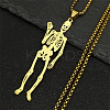 201 Stainless Steel Skeleton Pendant Necklaces NJEW-K283-08G-1