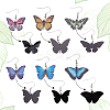 6 Pairs 6 Style Acrylic Butterfly Dangle Earrings EJEW-AN0001-07-3