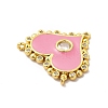 Rack Plating Brass Micro Pave Clear Cubic Zirconia Connector Charms KK-P230-05G-4