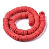 Flat Round Handmade Polymer Clay Beads CLAY-R067-12mm-30-3