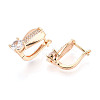 Brass Micro Pave Cubic Zirconia Teardrop Hoop Earrings EJEW-T048-35G-2