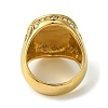 Ion Plating(IP) Oval with Saint 304 Stainless Steel Rhinestone Signet Rings RJEW-Q815-01G-M-3