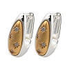 Two Tone Brass Micro Pave Clear Cubic Zirconia Hoop Earrings EJEW-U055-25B-GS-2