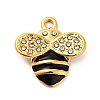 304 Stainless Steel Crystal Rhinestone Pendants STAS-P385-08G-A-1