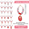 Valentine's Day Theme Alloy Enamel & 304 Stainless Steel & Plastic Wine Glass Charms AJEW-AB00080-2