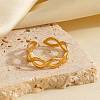 304 Stainless Steel Criss Cross Open Cuff Rings RJEW-M072-14G-1
