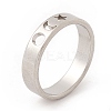 Non-Tarnish 201 Stainless Steel Moon and Star Finger Ring for Women RJEW-A006-02P-3