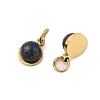 Ion Plating(IP) Natural Lapis Lazuli Half Round Charms with Jump Ring STAS-A097-05G-12-2