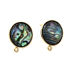 304 Stainless Steel Pave Natural Paua Shell Stud Earring Findings STAS-Z125-10G-2