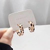 C-Shaped with Leopard Print 925 Sterling Silver Acrylic Stud Earrings FS-WG2B12E-01-5