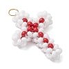 Beaded Cross Charms PALLOY-GD00002-05-3