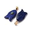 Natural Lapis Lazuli & Synthetic Turquoise Carved Pendants G-Z084-01G-09-3