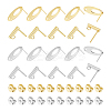 Unicraftale 40Pcs 4 Style Rectangle & Oval 304 Stainless Steel Stud Earring Findings STAS-UN0054-35-1