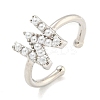 Rack Plating Brass Open Cuff Rings for Women RJEW-F162-01P-W-1