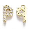 Brass Micro Pave Cubic Zirconia Charms KK-T060-05-P-G-NF-2