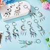 10Pcs Alloy Natural Mixed Stone Keychains KEYC-TAC00056-4