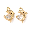Ocean Brass Micro Pave Clear Cubic Zirconia Charms KK-B160-42G-01-1