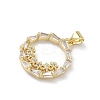 Christmas Brass Micro Pave Cubic Zirconia Pendants KK-H537-21G-2