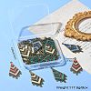 30Pcs 5 Colors Tibetan Style Alloy Enamel Chandelier Component Links ENAM-CJ0005-91-9