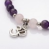 Personalized Dual-use Round Gemstone Beads 4-Layer Stretch Wrap Bracelets/Necklaces BJEW-JB01906-01-8
