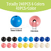 240Pcs 6 Colors Natural Wooden Beads WOOD-TA0002-74B-5