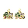 Brass Micro Pave Colorful Cubic Zirconia Charms KK-E068-VF108-2