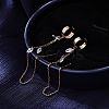 Brass Clear Cubic Zirconia Horse Eye Tassel Dangle Earrings FS-WGA0198-01-3