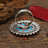 Retro Flower Alloy Rhinestone Adjustable Rings FP1632-2-2